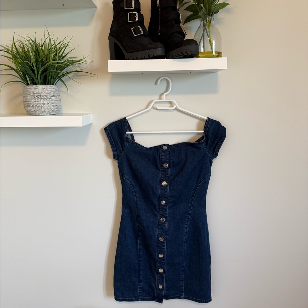 Guess Dark Blue Denim Mini Dress